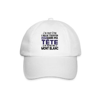 2022 Mont Blanc Montagne Randonnée Alpes Humour - Casquette classique - blanc/blanc - Devant