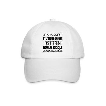Je suis drôle et j'ai une grosse bite cadeau - Casquette classique - blanc/blanc - Devant
