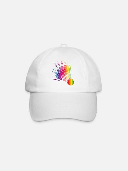 dessin de badminton coloré de badminton - Casquette classique - blanc/blanc