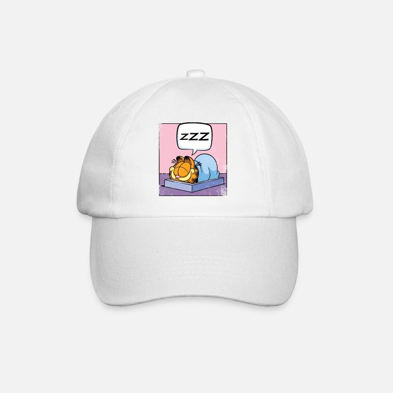 Garfield Schlafender Kater Zzz Power Nap - Baseballkappe - Weiß/Weiß