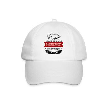 Je ne suis pas parfait mais je suis enseignant - Casquette classique - blanc/blanc - Devant