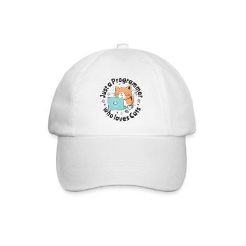 Juste un programmeur qui aime les chats - Casquette classique - blanc/blanc - Devant
