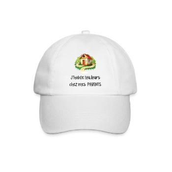 j'habite toujours chez mes parents - Casquette classique - blanc/blanc - Devant