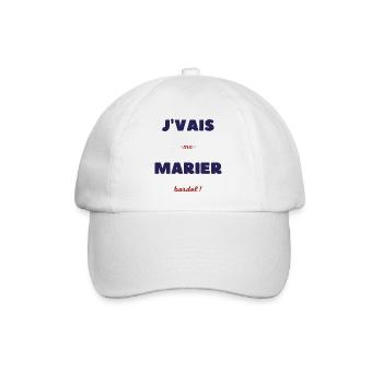 Je vais me marier bordel - Casquette classique - blanc/blanc - Devant