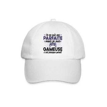 Gameuse Gaming Gamer Geek Jeux Vidéo Cadeau - Casquette classique - blanc/blanc - Devant