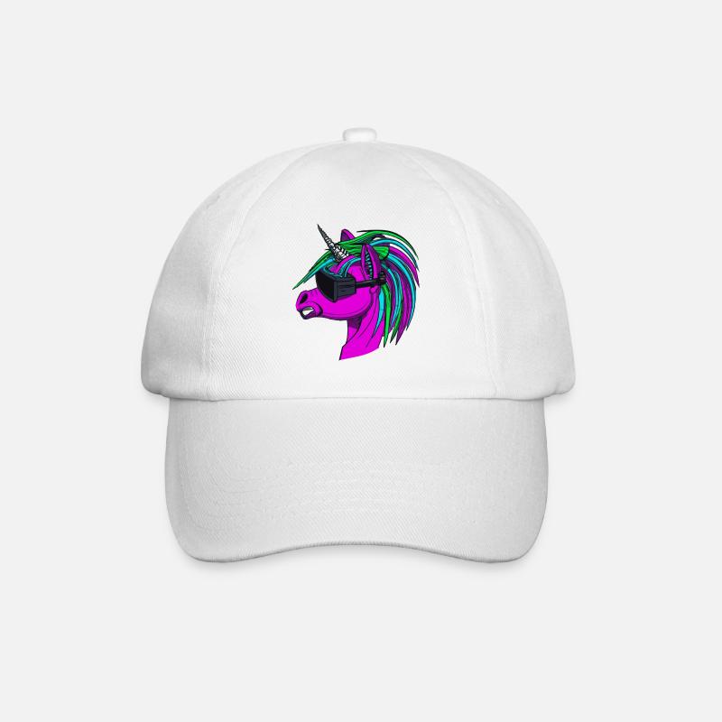 Punk Rock Einhorn - Baseballkappe - Weiß/Weiß