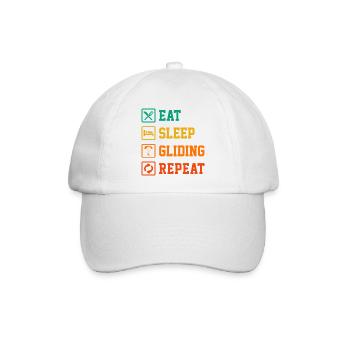 Eat Sleep Gliding Repeat Paragliding Parachute Par - Baseballkappe - Weiß/Weiß - Vorne