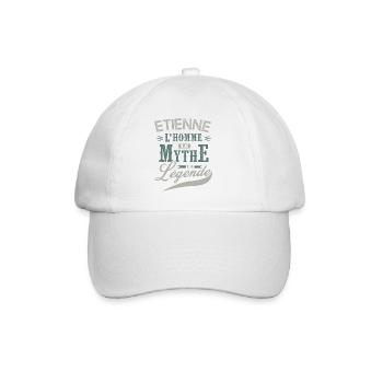 Etienne l homme le mythe la légende humour prénom - Casquette classique - blanc/blanc - Devant