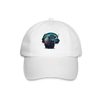 Blauer Yak - Baseballkappe - Weiß/Weiß - Vorne