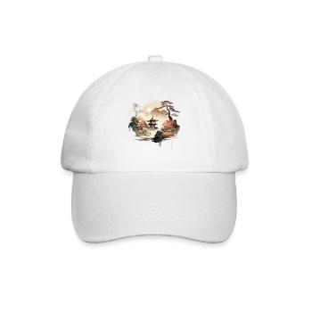 Aquarellzeichnung - Baseballkappe - Weiß/Weiß - Vorne
