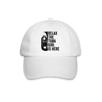 Tuba Mädchen Tubist Blasmusik - Baseballkappe - Weiß/Weiß - Vorne