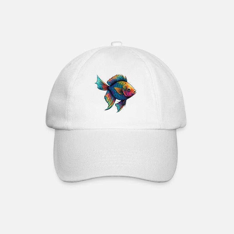 Bunte Fische - Baseballkappe - Weiß/Weiß