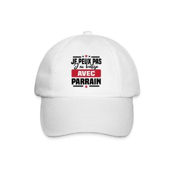Je peux pas j ai bêtise avec parrain - Casquette classique - blanc/blanc - Devant
