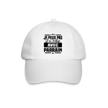 Je peux pas j ai bêtise avec parrain - Casquette classique - blanc/blanc - Devant