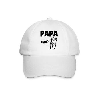 Papa mal Vier Vater - Baseballkappe - Weiß/Weiß - Vorne