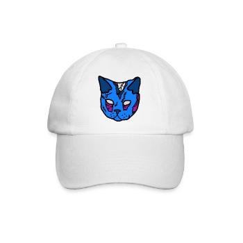 Blue Cat Mask Patchwork - Baseball Cap - white/white - Front