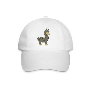 Playful llama with braid and button ears - Baseball Cap - white/white - Front