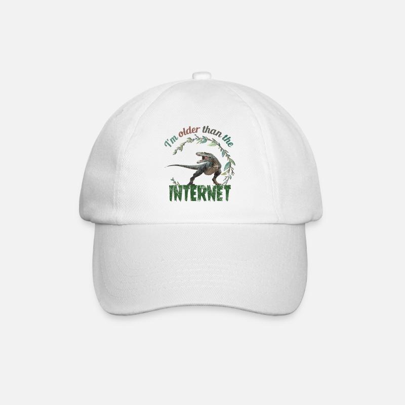 I’m older than the Internet + Dinosaur retro - Baseballkappe - Weiß/Weiß
