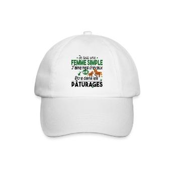 Cheval Poney Equestre Chevaux Cadeau Paturage - Casquette classique - blanc/blanc - Devant