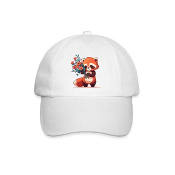 Panda roux à fleurs - Casquette classique - blanc/blanc - Devant
