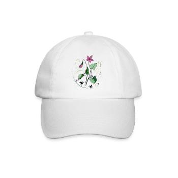 Blume mit Ameisen - Baseballkappe - Weiß/Weiß - Vorne