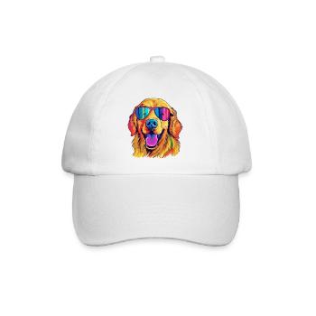 Vibrant Sunglass Pup - Baseball Cap - white/white - Front