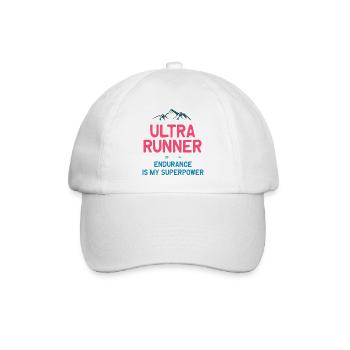 Ultra Runner - Ausdauer ist meine Superkraft - Baseballkappe - Weiß/Weiß - Vorne
