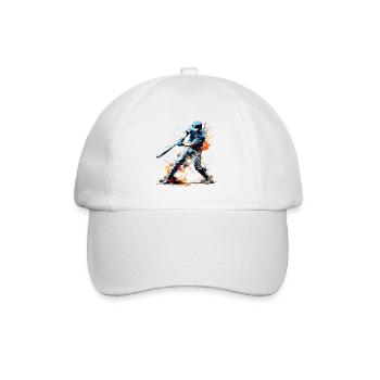 Baseball Baseball Player Home Run Bats Splash - Baseball Cap - white/white - Front