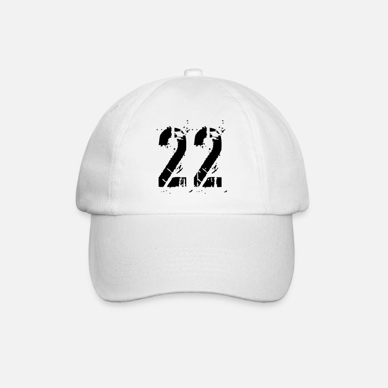 22 Nummer 22 Jahre - Baseballkappe - Weiß/Weiß