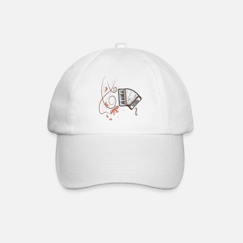 Akkordeon, Musik - Baseballkappe - Weiß/Weiß
