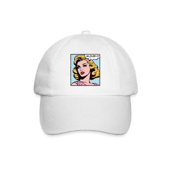 I'm over it, pop art girl - Baseball Cap - white/white - Front