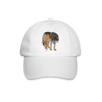 Two unlikely friends the fairy and the wolf - Baseball Cap - white/white - Front