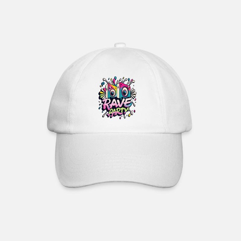 Rave Partymusik - Baseballkappe - Weiß/Weiß