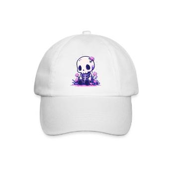 Squelette mignon d’Halloween - Design effrayant mignon - Casquette classique - blanc/blanc - Devant