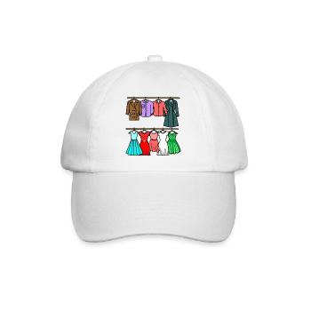 Clothing store clothes rack - Baseball Cap - white/white - Front