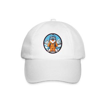 Cute penguin in winter coat - Baseball Cap - white/white - Front