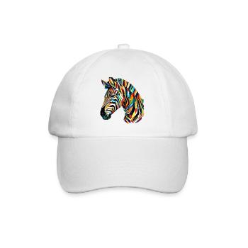 Zebra - Baseballkappe - Weiß/Weiß - Vorne