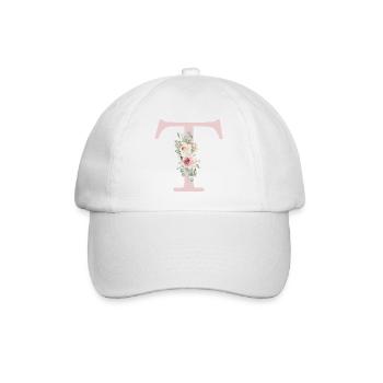 T| Monogramme | Eucalyptus Pastel Fleur Bleu - Casquette classique - blanc/blanc - Devant