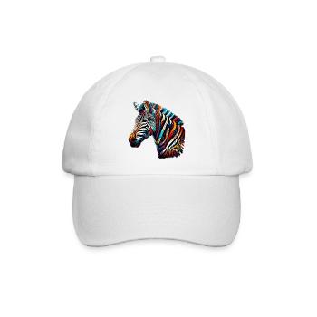 Zebra - Baseballkappe - Weiß/Weiß - Vorne