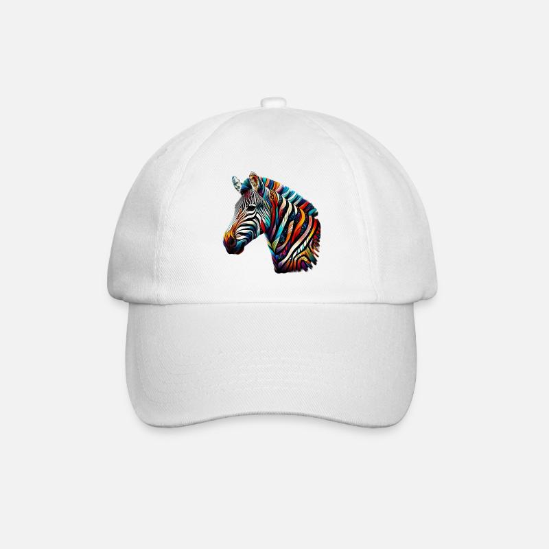 Zebra - Baseballkappe - Weiß/Weiß