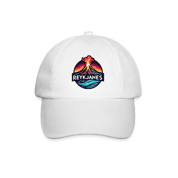 Ausbruch des Vulkans Reykjanes in Island. Vulkan - Baseballkappe - Weiß/Weiß - Vorne