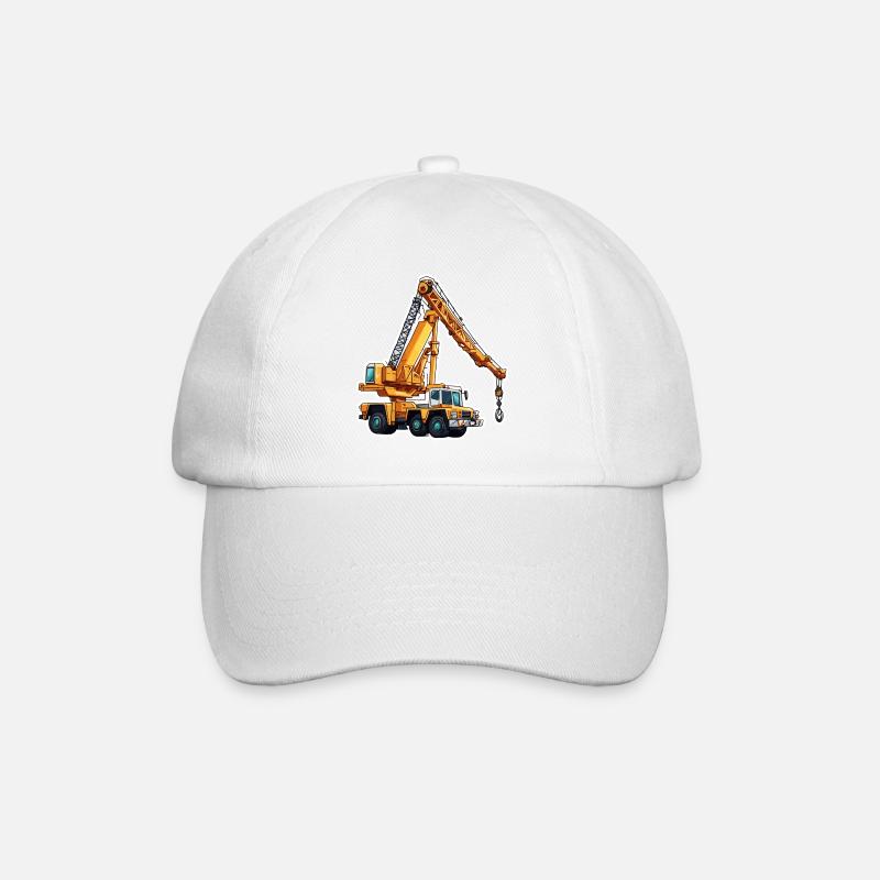 Crane / construction site / winch / crane system - Baseball Cap - white/white