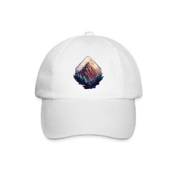Mountain / Alps / Summit / Nature / Forest / Rock - Baseball Cap - white/white - Front