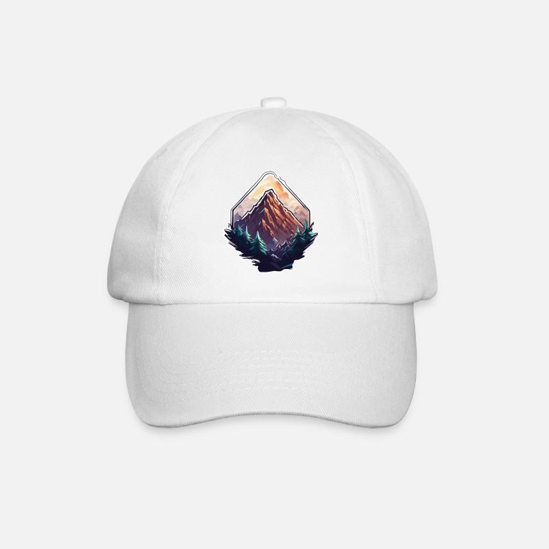 Berg / Alpen / Gipfel / Natur / Wald / Gestein - Baseballkappe - Weiß/Weiß