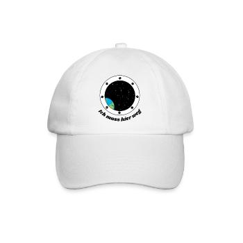 Space Earth in Spaceship - Baseball Cap - white/white - Front