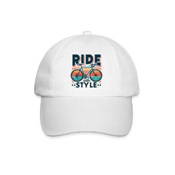 Ride with Style Bicycle Design - Baseball Cap - white/white - Front