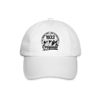 1933 April Original: 91 Years Anniversary Gift - Baseball Cap - white/white - Front