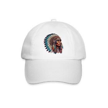 Amerikanisch Indianer Amerikanische Rote Haut - Baseballkappe - Weiß/Weiß - Vorne