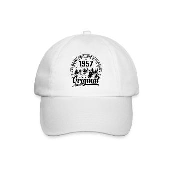 1957 avril Original : 67 Ans cadeau Anniversaire - Casquette classique - blanc/blanc - Devant