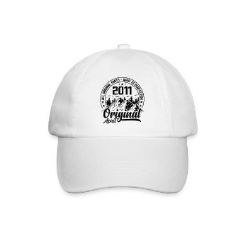 2011 April Original: 13 Years Anniversary Gift - Baseball Cap - white/white - Front